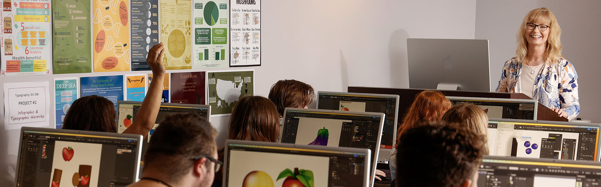 Graphic Visual Design students attend class at the New England School of Communications