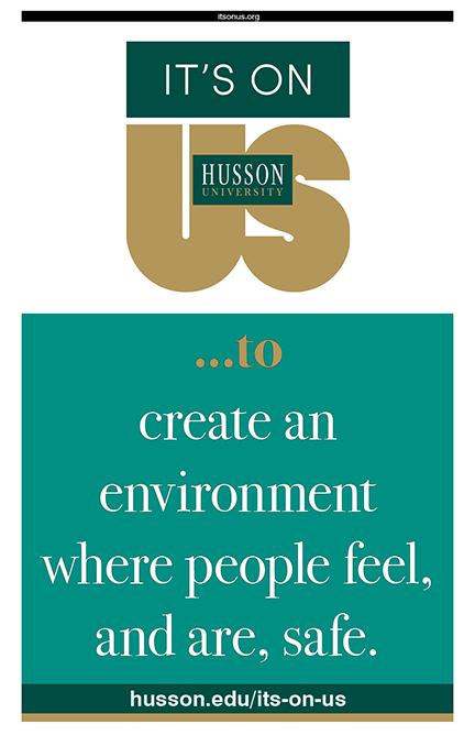 Poster: It's On Us to create an environment where people feel, and are, safe.