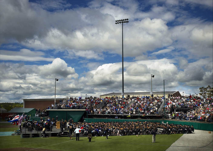 Husson University commencement at the Winkin Sports Complex