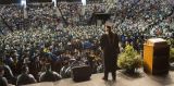 Graduates in packed auditorium