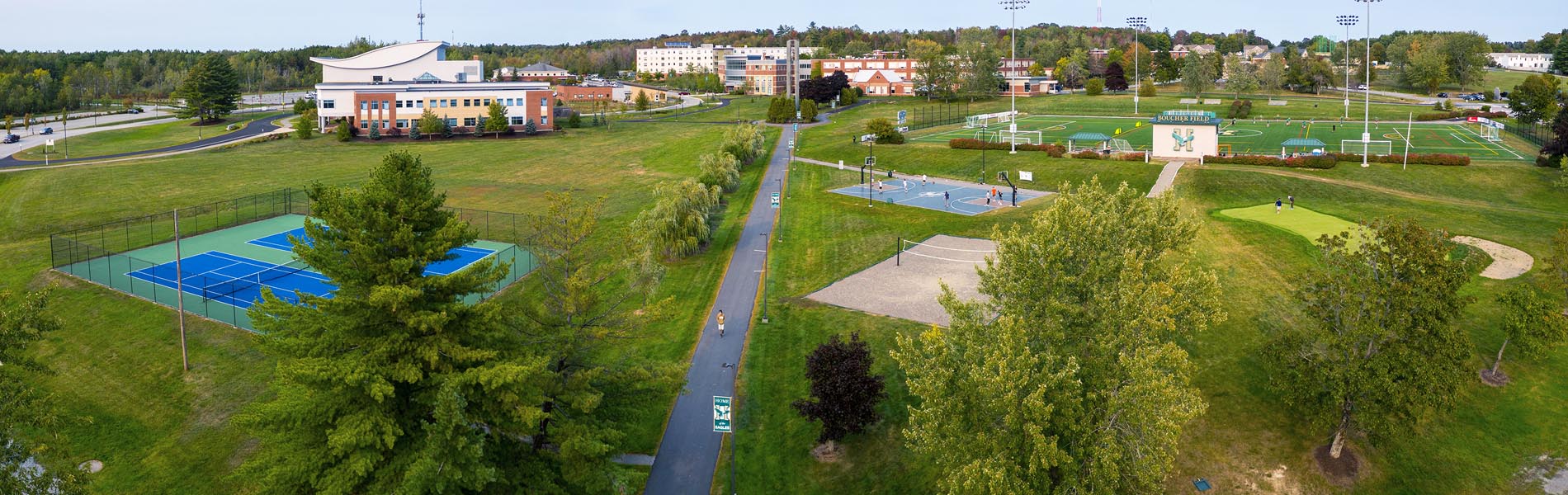 aerial view of the Husson University campus