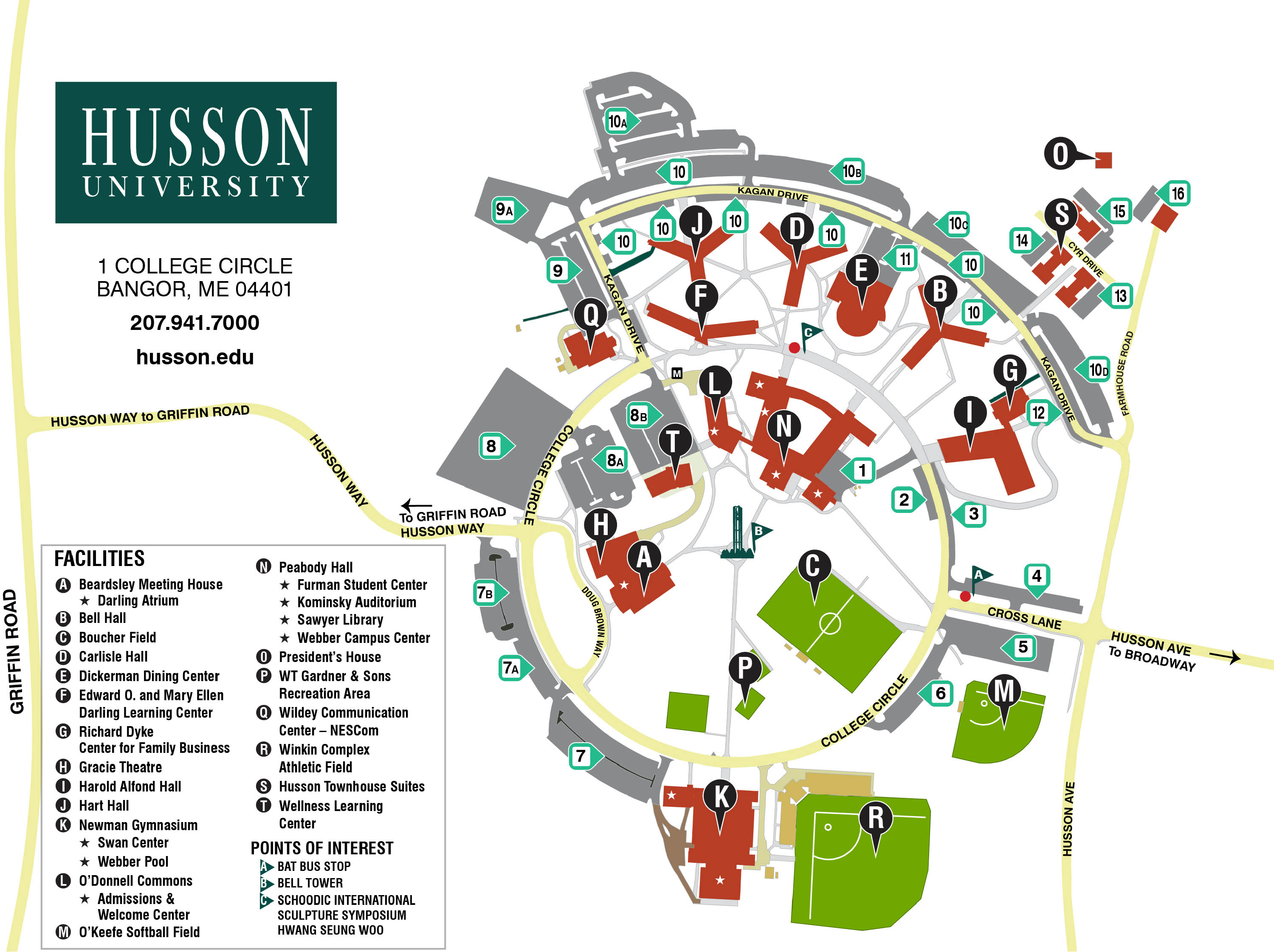 Husson Campus Map