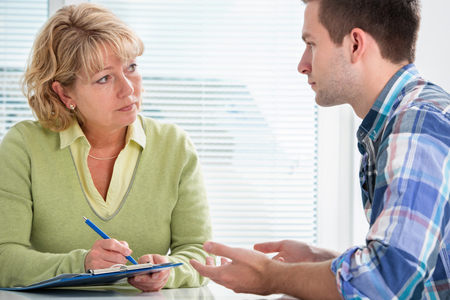 counselor works with client 