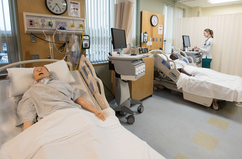 Nursing Student working in SIM lab