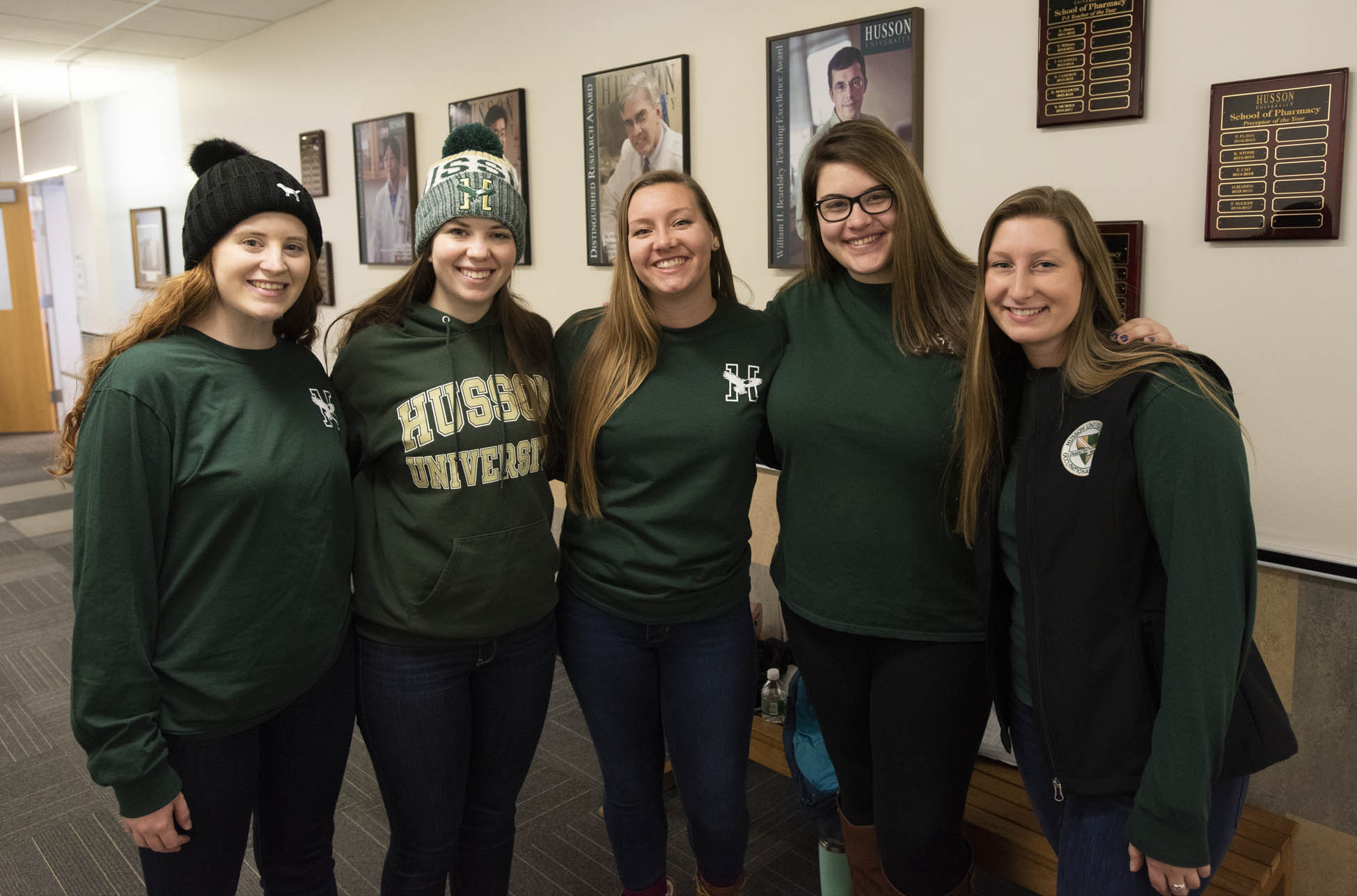 Eagle ambassadors on campus at Husson University