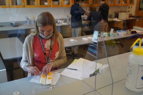 Student working in lab space