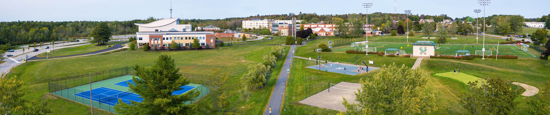 aerial view of the Husson University campus