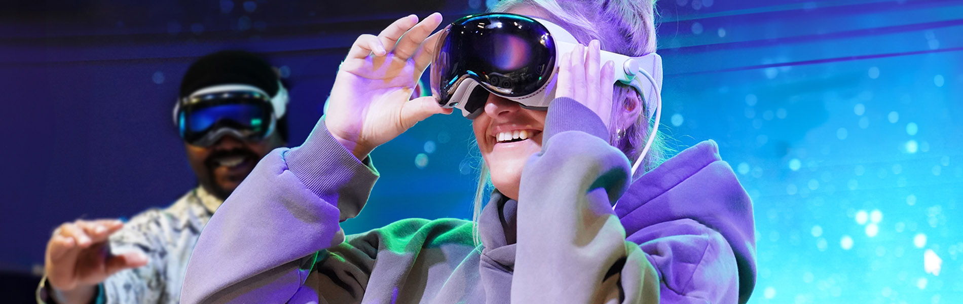 Students and faculty work in the new iEX Center on campus of Husson University