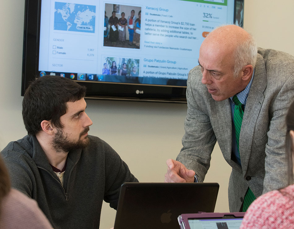 Student working with faculty member