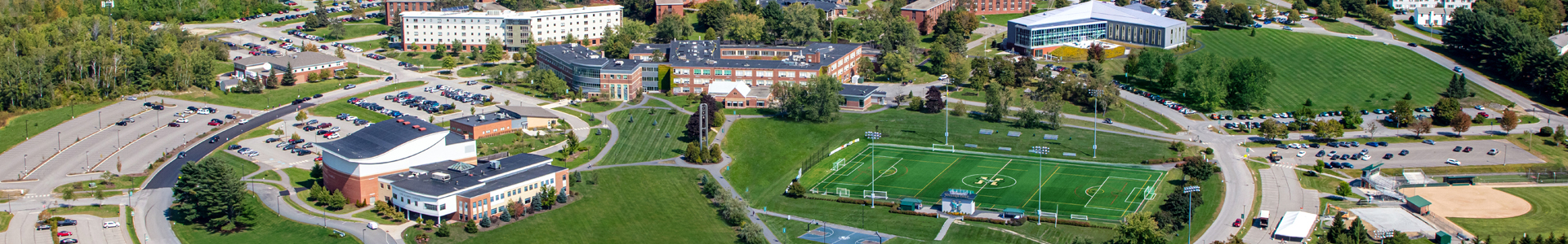 An aerial view of the Husson University campus