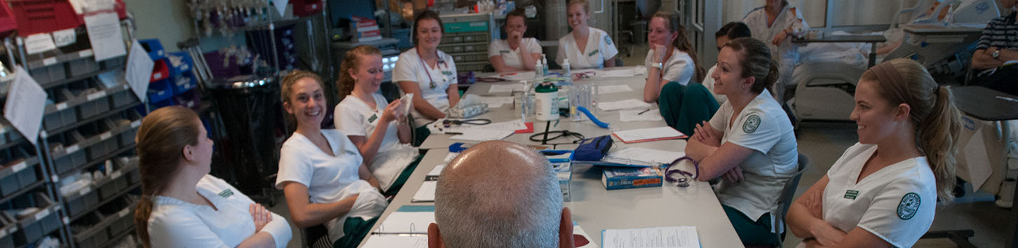 Students attending a nursing class