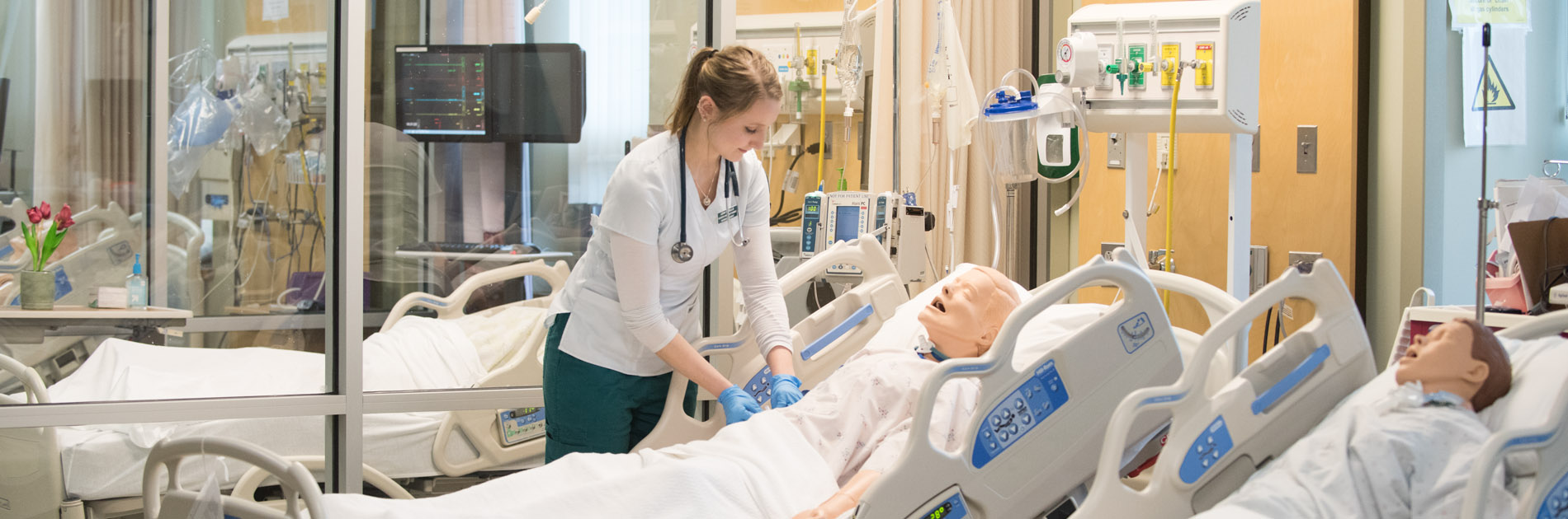 Students attending a nursing class