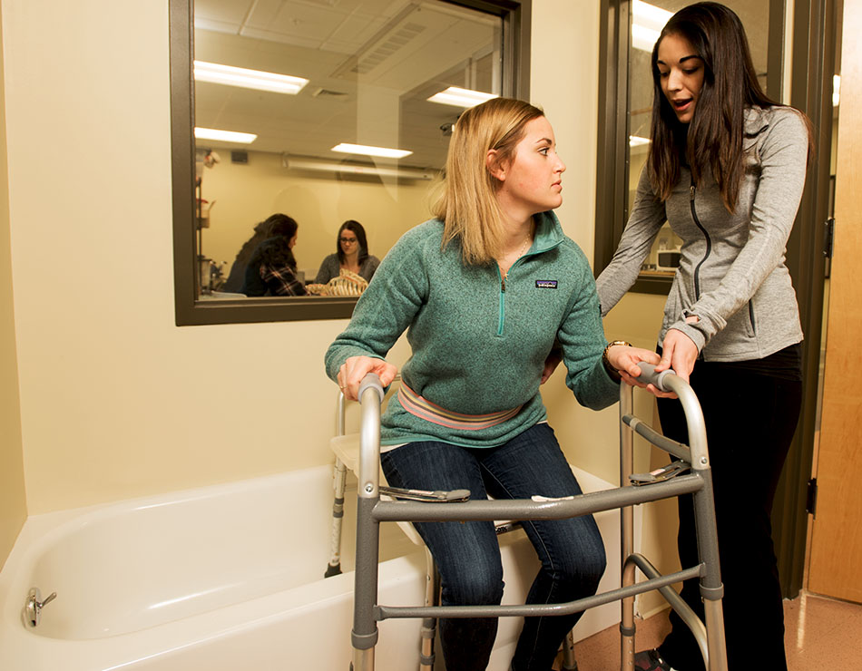 Students work in the occuoational therapy lab