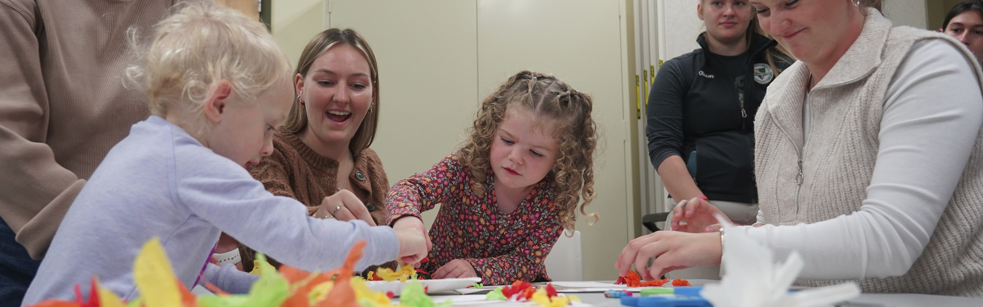 Occupational Therapy students work with children in a classroom setting
