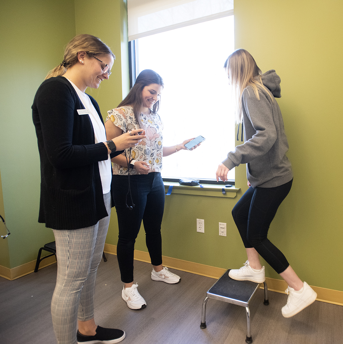 Students work in a simulation lab at the Research and Education Center