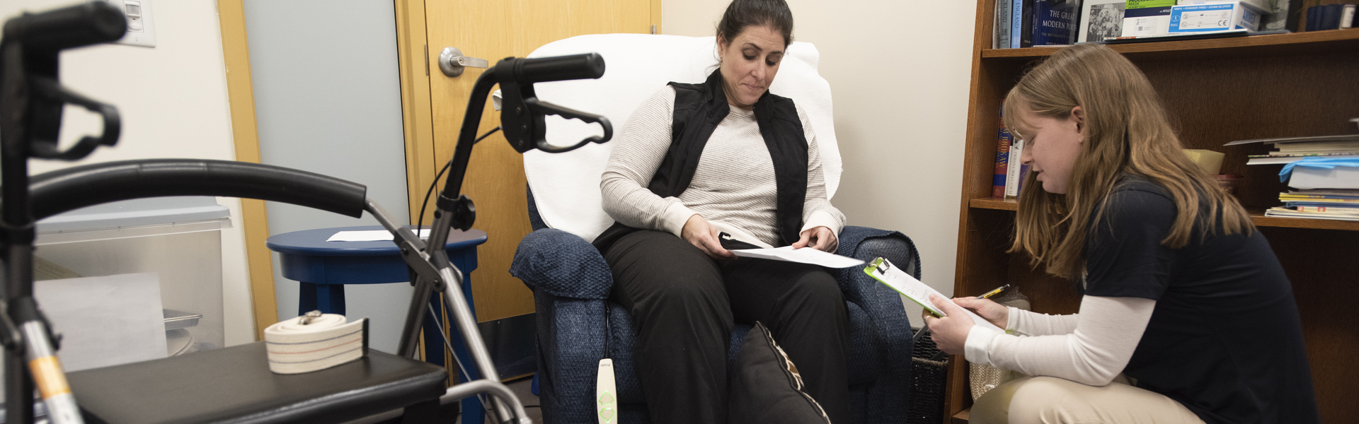 A student works in the SOARing Eagles Healthcare Clinic