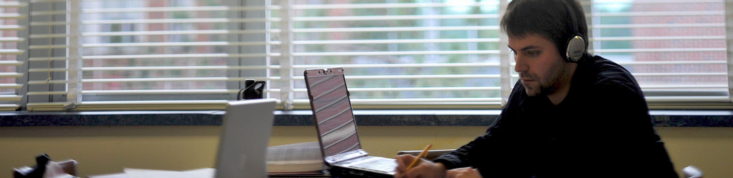 Student working on computer