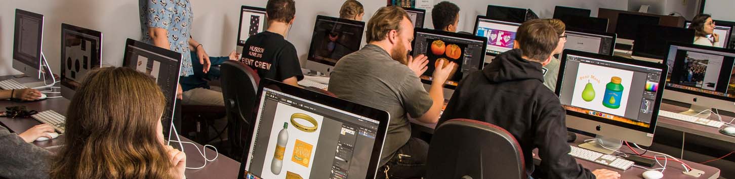 students work in classroom in the Wildey Communications Center