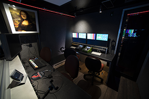 The graphics and editing suite of the mobil production trailer