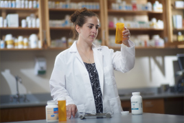 Pharmacy Student Working in the Lab