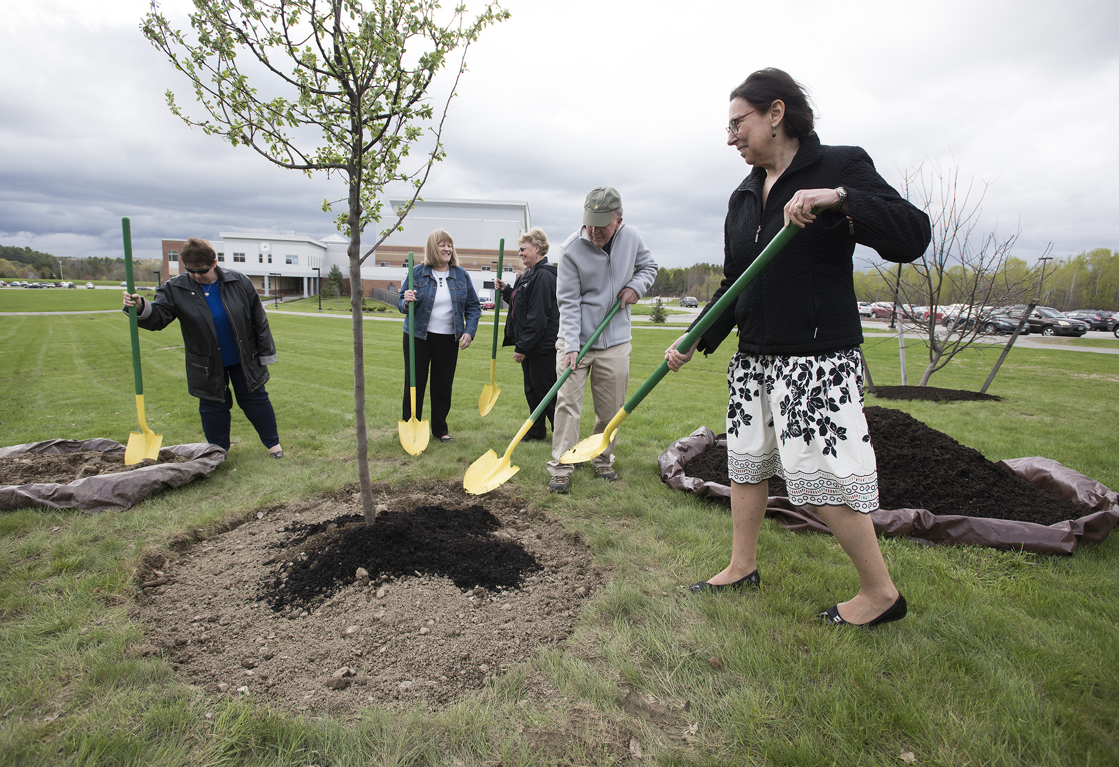 Husson Retiree tree planting ceremony