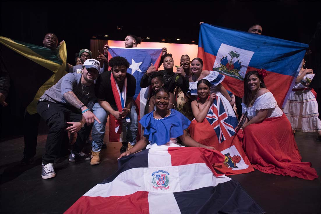 Students pose for a photo at Culture Night 2018