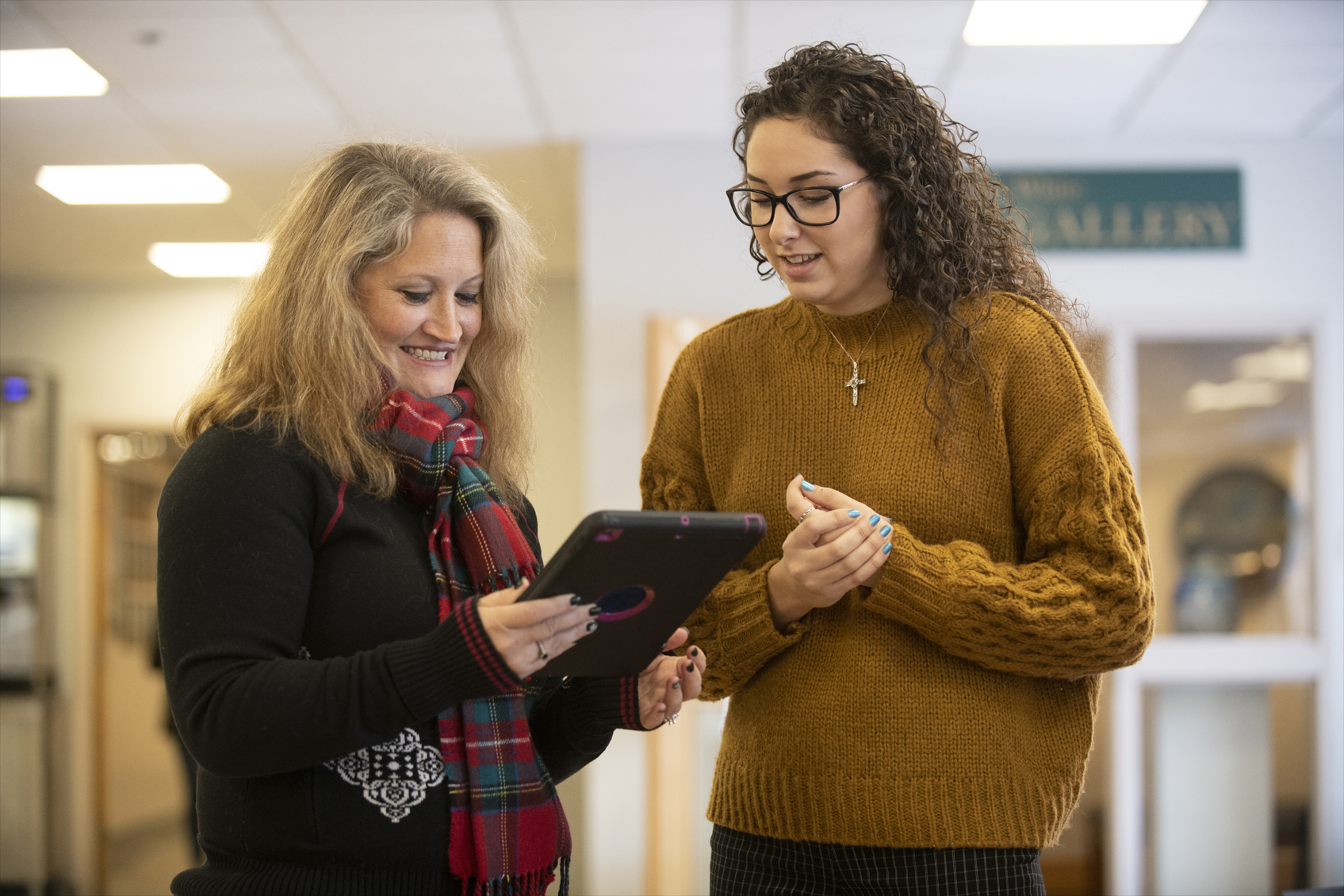 Students and faculty demonstrate the augmented reality work that was done throughout the semester