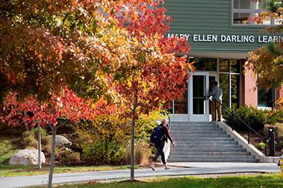 Trees in front of the Darling Learning Center during the fall