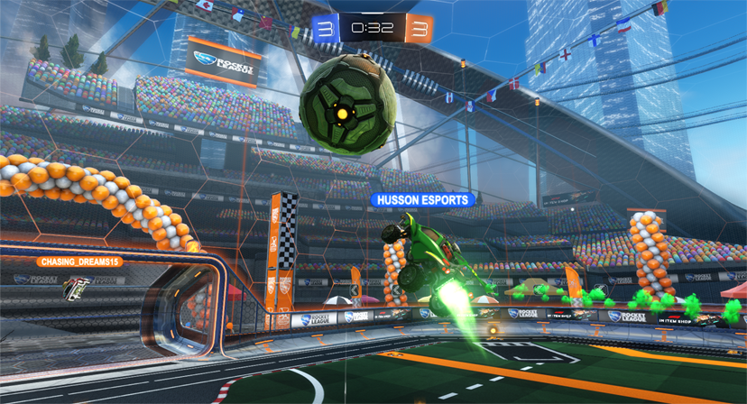 Screenshot of Rocket League match