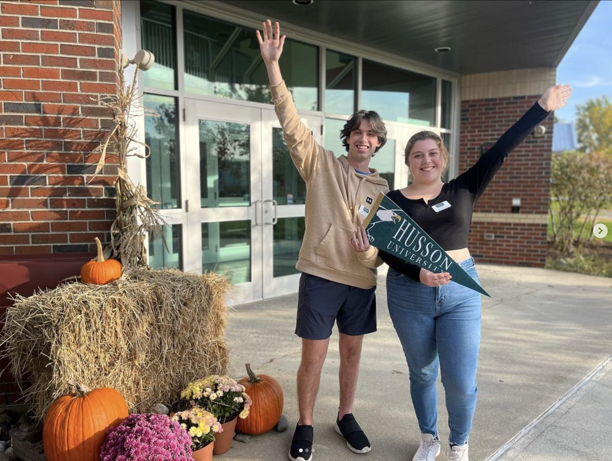 Students standing in front of O'Donnell Commons