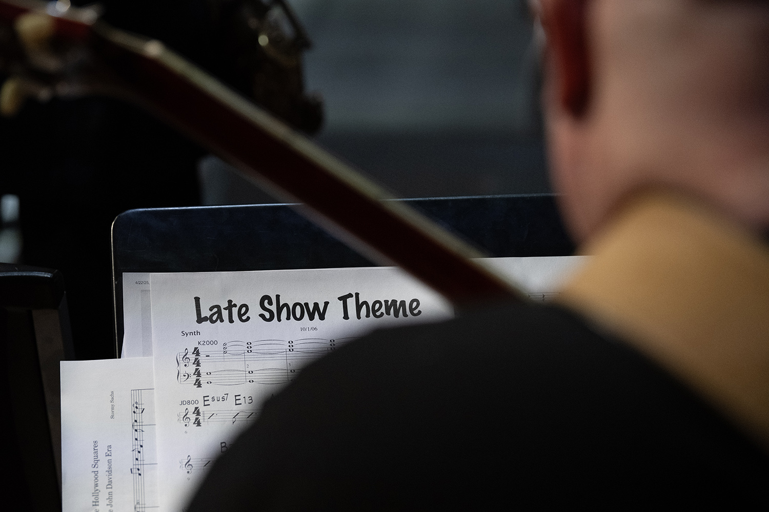This image shows sheet music on a music stand.