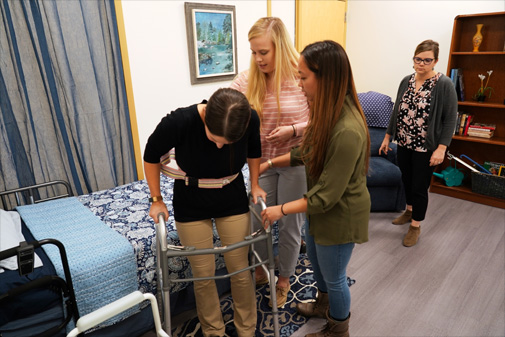 Students working in an OT lab