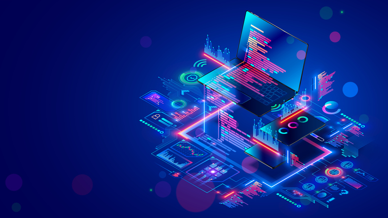 Animation of the internal processes of a computer.