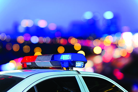 Top of a police car.