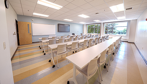 A classroom on the campus of Husson University