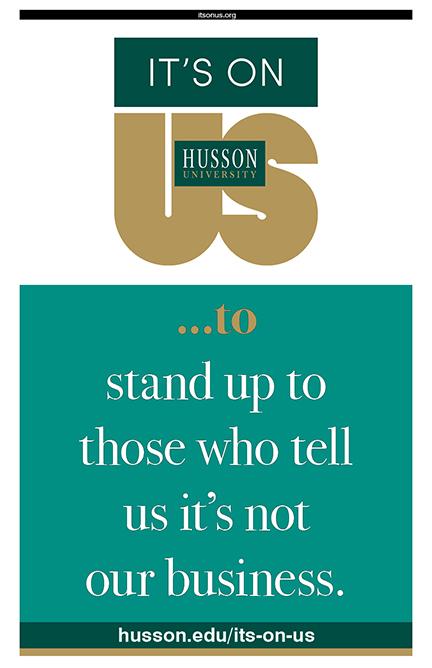 Poster: It's On Us to stand up to those who tell us it's not our business.