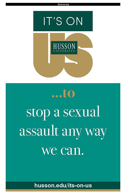Poster: It's On Us to stop a sexual assault any way we can.