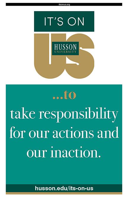 Poster: It's On Us to take responsibility for our actions and our inaction.