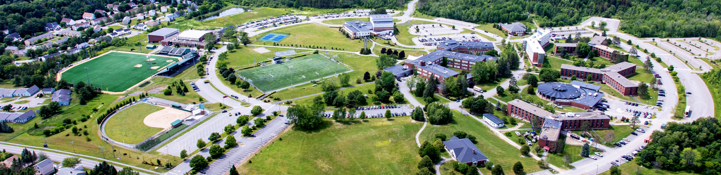 an aerial view of the campus of Husson University