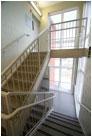 A picture of an interior stairwell in the Living Learning Center