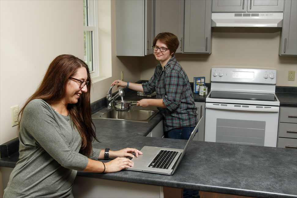 The kitchen area of the townhouses